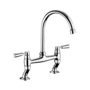 Rangemaster TBL3CM/CM Traditional Dual Lever Bridge Tap - Chrome finish