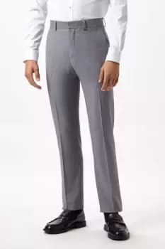 Mens Slim Fit Grey Textured Suit Trousers