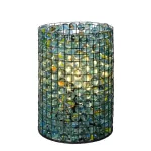 Lucide Extravaganza Marbelous Glass Table Lamp - Blue