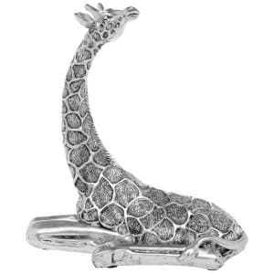 Soft Silver Giraffe Lying Small Ornament