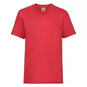 Fruit Of The Loom Childrens/Kids Unisex Valueweight Short Sleeve T-Shirt (Pack of 2) (12-13) (Red)