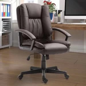 Bishop Ergonomic Faux Leather Executive Chair, Brown