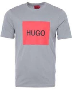 Hugo Boss Dulive Large Logo Silver T-Shirt