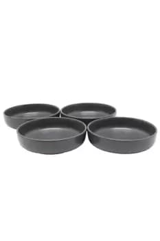 Stonebridge Pasta Bowl Set of 4 Stoneware Dish Dishwasher Safe Grey