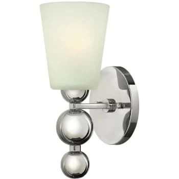 Zelda - 1 Light Wall Light Polished Nickel Glass Shade, E27 - Elstead