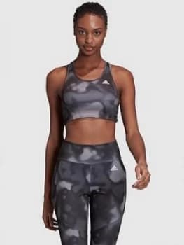Adidas Designed To Move Printed Bra Top - Black