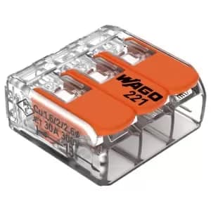 WAGO 221-613 6mm2 Lever Connector 3 Conductor 8pk