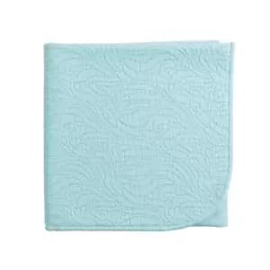 V&A Voysey Trail Quilted Throw, Aqua