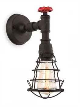 1 Light Indoor Wall Light Rustic Black, E27
