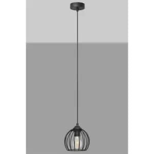 Helam Lighting - Helam Mercure Wire Frame Pendant Ceiling Light Black 16cm