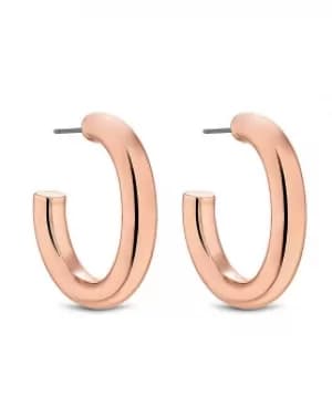 Mood Rose Gold Polish Mid Hoop Earrings
