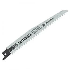 Faithfull Bi-Metal Sabre Saw Blade Demolition S611DF 150 mm x 6 TPI Pack of 5