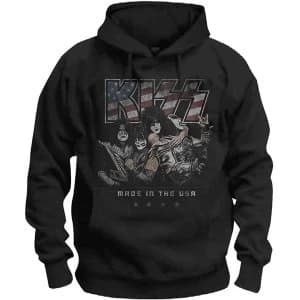 KISS - Made in the USA Mens Large Pullover Hoodie - Black