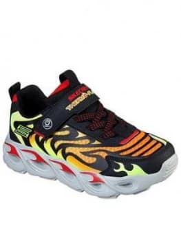 Skechers Boys Thermo Flash Light Trainer - Black Red, Black/Red, Size 13 Younger