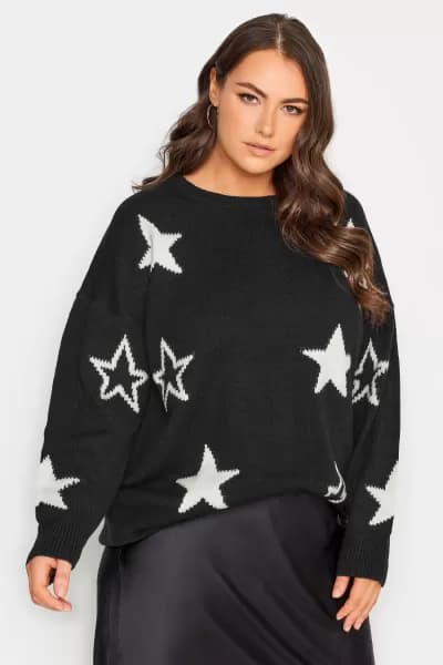 Yours Printed Jumper Black