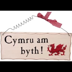 Cymru Am Byth Welsh Hanging Sign
