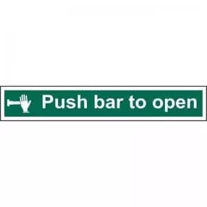 Push Bar To Open’ Sign; Non Adhesive Rigid 1mm PVC Board