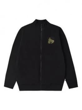 Money Boys Gird Ape Funnel Neck Zip Through Sweat - Black