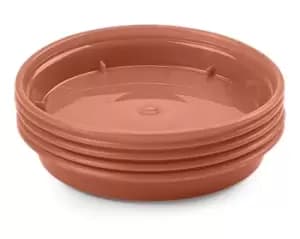 Whitefurze Basic Garden Plant Pot Saucer, 10cm, Set of 5, Terracotta