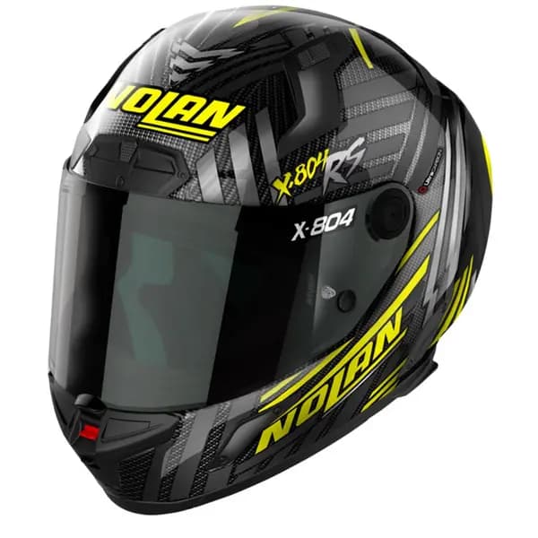 Nolan X-804 RS Ultra Carbon Spectre 019 Yellow Chrome Silver Full Face Helmet Size M