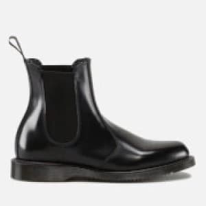 Dr. Martens Womens Flora Polished Smooth Leather Chelsea Boots - Black - UK 6