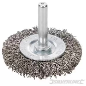 Silverline - 357148) Rotary Stainless Steel Wire Wheel Brush 75mm