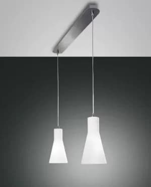 Diana Straight Bar Pendant Ceiling Light Chrome Glass, E27