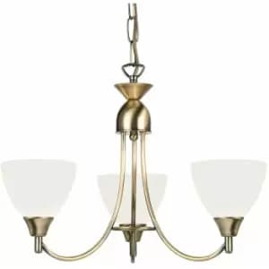 Hanging Ceiling Pendant Light ANTIQUE BRASS 3x Shade Lamp Bulb Holder Fitting