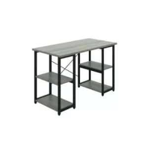 Jemini Soho Desk 4 Straight Shelves 1200x600x770mm Grey Oak/Black KF90787