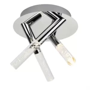 Bubbles LED 3 Light Bathroom Ceiling Light Chrome Bubble Effect IP44