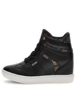 Guess GUESS MORENS WEDGE TRAINER - BLKBR, Black, Size It/Eu 37 = UK 4, Women