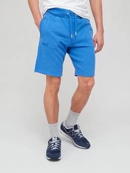 Superdry Vintage Logo Jersey Short - Blue Marl, Blue Marl, Size L, Men