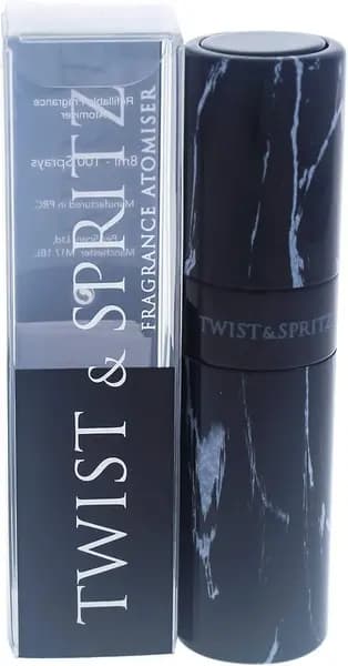 Twist and Spritz Black Marble Atomiser Unisex 8ml