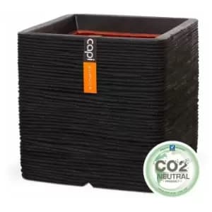Planter square Rib NL 40x40x40 black