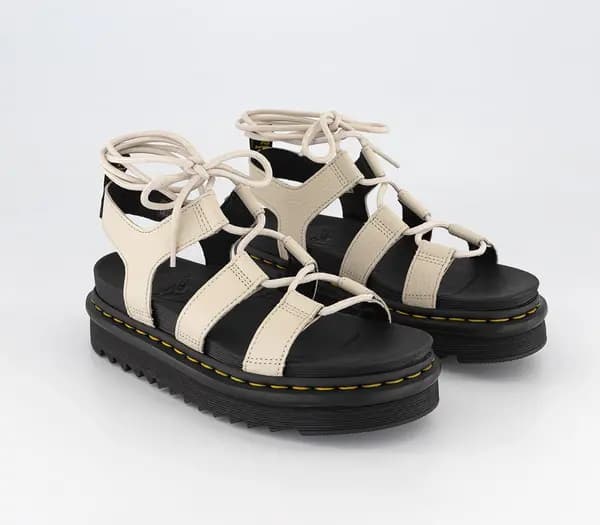 Dr. Martens Womens Nartilla Sandals Parchment Beige Milled Nappa, 3