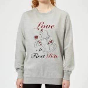 Disney Princess Snow White Love At First Bite Womens Sweatshirt - Grey - L