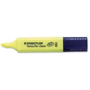 Staedtler Textsurfer Classic 364 2.5 - 4.7mm Highlighter Pens Yellow 1 x Pack of 10