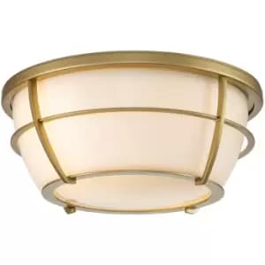 Elstead Quoizel Chance Bathroom Ceiling Light Painted Natural Brass, IP44