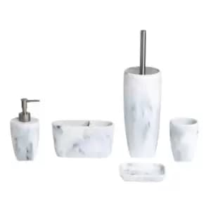 Showerdrape Octavia White Collection 5 Piece Bathroom Set
