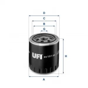 2319100 UFI Oil Filter Oil Spin-On