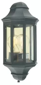 Malaga Mini 1 Light Outdoor Wall Half Lantern Light Black IP44, E27