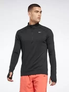 Reebok Running Quarter-Zip Long-Sleeve Top - Black