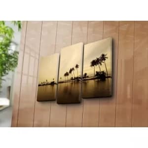 3KBPAT-43 Multicolor Decorative Canvas Painting (3 Pieces)
