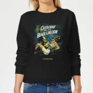 Universal Monsters Creature From The Black Lagoon Vintage Poster Womens Sweatshirt - Black