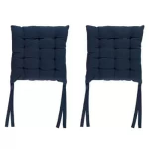 Linens and Lace 2 Pack Cotton Seat Pads - Blue
