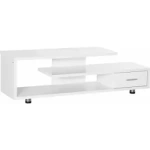 HOMCOM TV Stand for TVs up to 45" TV Cabinet W/ Storage Drawer High Gloss White - White