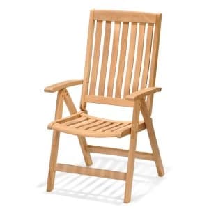 Robert Dyas FSC Kensington Teak Folding Armchair with High Back