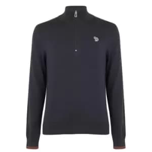 Paul Smith Zebra half Zip Knit Top - Black