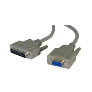 Cables Direct 2m D9/D25 serial cable Grey D9 FM D25 M