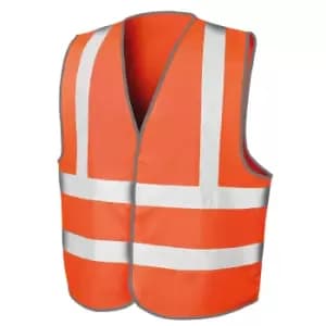 Result Mens Core High-Visibility Safety Motorway Vest (S/M) (Fluorescent Orange)
